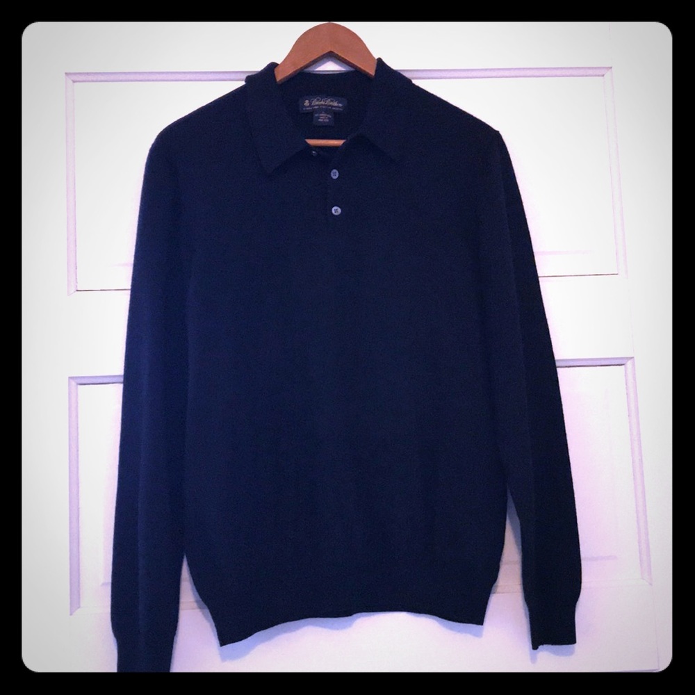 {brooks brothers} black merino wool sweater